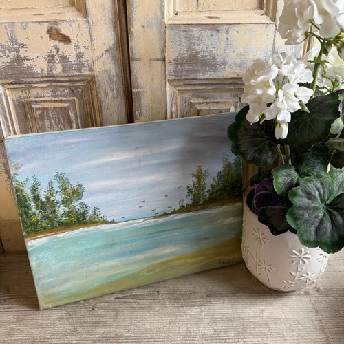Lake painting canvas - lake,