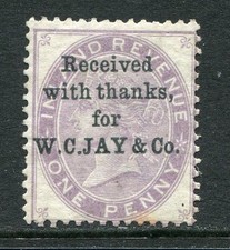 GB Commercial Overprints - W.C. Jay & Co.- 1d Inland Revenue (FJ340)