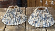 Pair of Vintage Pleated Lamp Shades Lampshade Lightshade Cone Floral Patterned