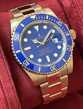 Rolex Submariner Date 18ct Yellow Gold Blue Ceramic 40mm Gents Watch 116618LB