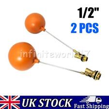 2x Float Ball Cock Valve in High Pressure Plastic Brass for DN15 1/2 inch Tanks