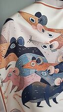 Ladies Novelty Mouse Animated Cute Mice Print  Square Small Bag Neck Scarf  Gift