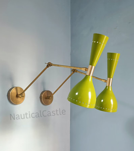 Wall sconce green pair 1950 - sconce, 1950's