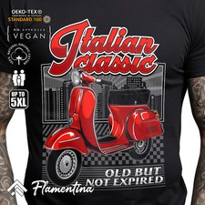 Italian Classic Scooter Mens Tshirt Motorbike Rider T-shirt Vintage Bike Tee P95