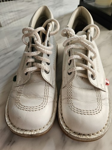 Kickers white leather - white, ankle