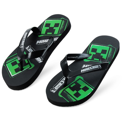 Minecraft kids face flip flops - kids,