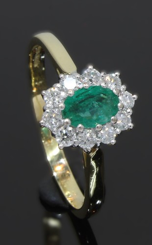 Carat yellow gold emerald - carat, &