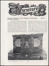 FRENCH FURNITURE (PART 1) OF THE PERIOD OF LOUIS XIV. AN ORIGINAL ARTICLE FROM T