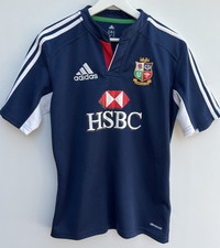 British Lions 2013 Away Rugby Shirt Adidas Blue Short Sleeve Mens Small S