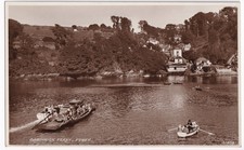Bodinnick Ferry Fowey Real Photo Postcard RPPC Vintage Saloon Car Cornwall 1950s