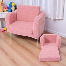 Kids Pink Sofa Toddler Fold Out Couch Girls Bedroom Chairs Lounge Christmas Gift