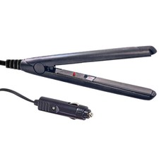 12V Compact Travel Festival Camping Portable In Car Hair Straighteners- Black