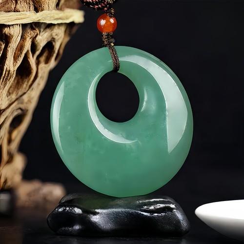 Green real jade pendant - green,