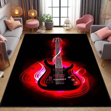 Rock music rug, guitar design