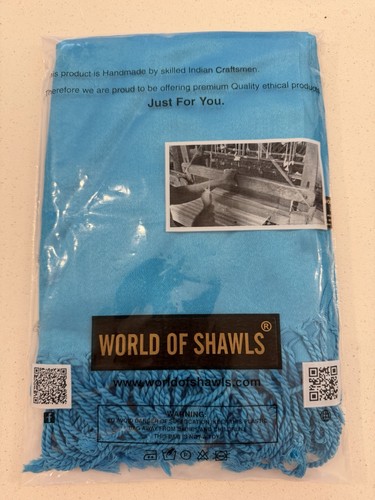 Turquoise pashmina shawl wrap - turquoise,