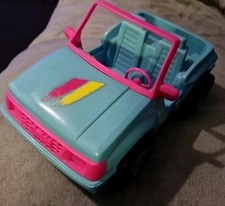 Vintage 1994 Barbie Blue Beach Jeep Dune Buggy 4x4 Push Toy