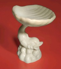 Dolphin & Pearl Shell Candy  Bowl / Soap Dish Soft Plastic 15cm Vintage 