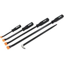 5pc Pry Crow Lever Bar Set Wrecking Roll Head Heel Puller Extra Long Crowbar