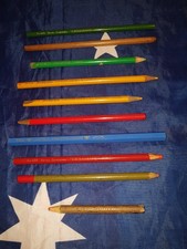 Job Lot x10 Various Vintage Coloured Pencils Mixed Brands