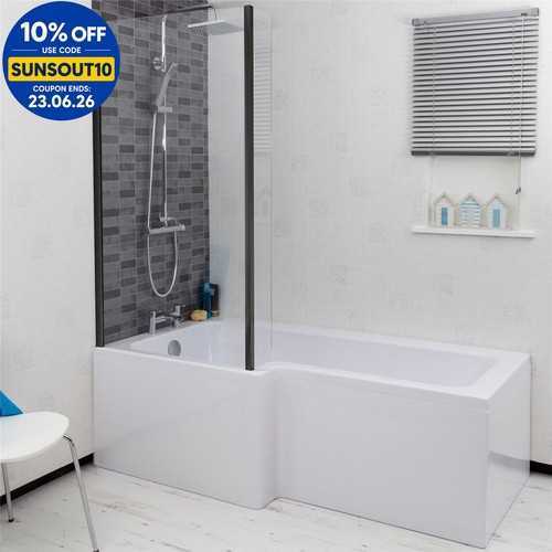 Bathroom shaped bath black - shaped,