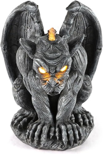 Large winged gargoyle statue - large,