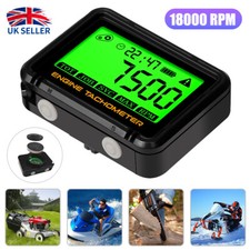 Digital LCD Engine Hour Meter Inductive Tachometer Gauge Fit Motorcycle Car Boat