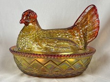 Mosser Carnival Glass Hen on