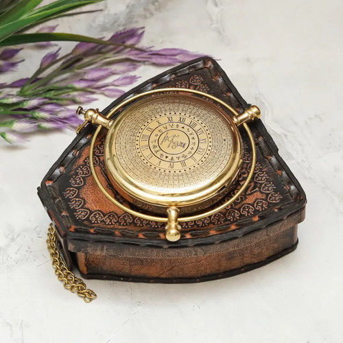Solid brass compass - brass,