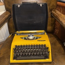 Vintage Yellow Typewriter Tippa Adler And Case