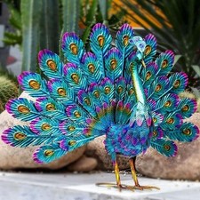 Peacock Statue Garden Decor Metal Peacock Yard Art Lawn Decor Outdoor UK