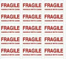 "FRAGILE HANDLE WITH CARE" STICKERS/LABELS