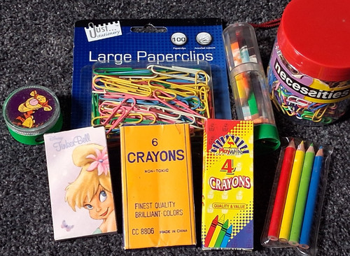 Wax crayons paperclips - wax,