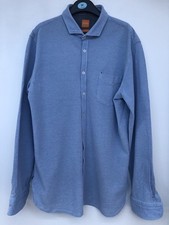 Hugo Boss Orange Heavy Cotton Long Sleeve Shirt Men’s XL Blue STUNNING QUALITY 