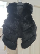 FAUX FUR Black Gilet  Uk10 Unbranded Immaculate