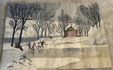 Keeley’s Tahoe Rug Company Vintage Ice Skating Scene Rug