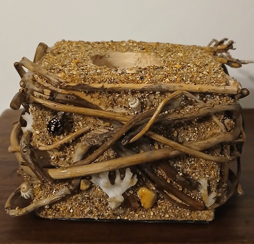 Handmade driftwood tealight