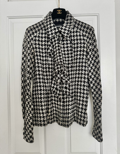 Chanel black white houndstooth - black/white,