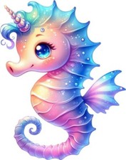 Watercolour Seahorse Wall Art