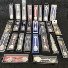 Collection of 26 boxed souvenir teaspoons. Interesting Collection- See Photos