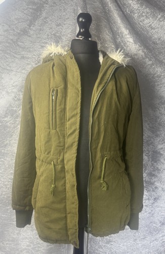 Khaki hooded jacket parka - hooded,