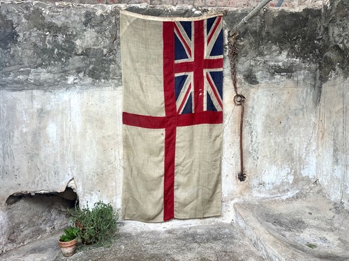 Vintage large royal navy - royal, white