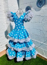 Vintage Flamenco Dress: Blue