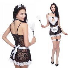 Sexy 5 Pieces Lace Sheer Maid
