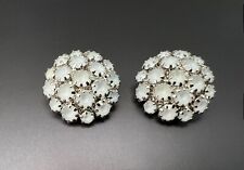Ralph & Russo Designer Shank Buttons Opaque White Chrystals Rhinestones 18mm