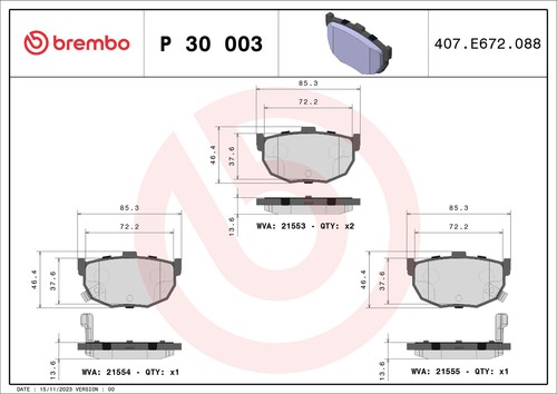 Brembo 003 brake pad set - brembo,