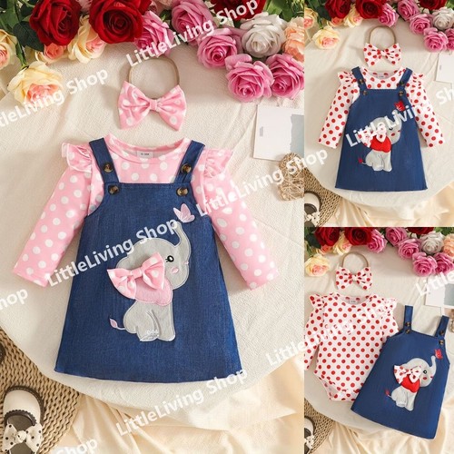 3pcs newborn baby girls polka - newborn,