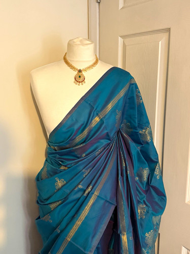 Women blue silk blend - blue,