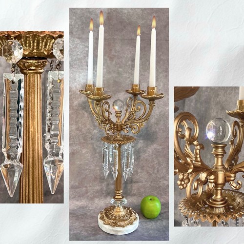 Vtg large arm candelabra - 19", 4-arm