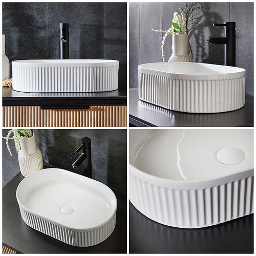 Modern white ceramic - ceramic, oval