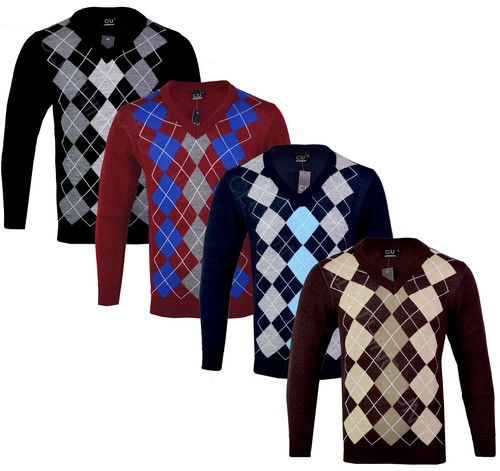 Mens argyle neck long - mens,